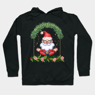 Cool Santa Meditating Design Hoodie